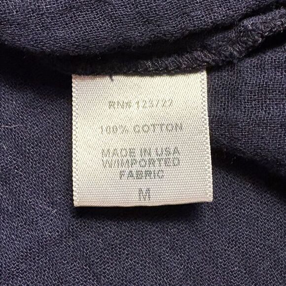 Xirena Popover Top Size M 100% Cotton Navy Blue - Picture 5 of 5